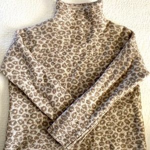 Mock turtleneck leopard print, animal print sweater, mock neck sweater, cozy